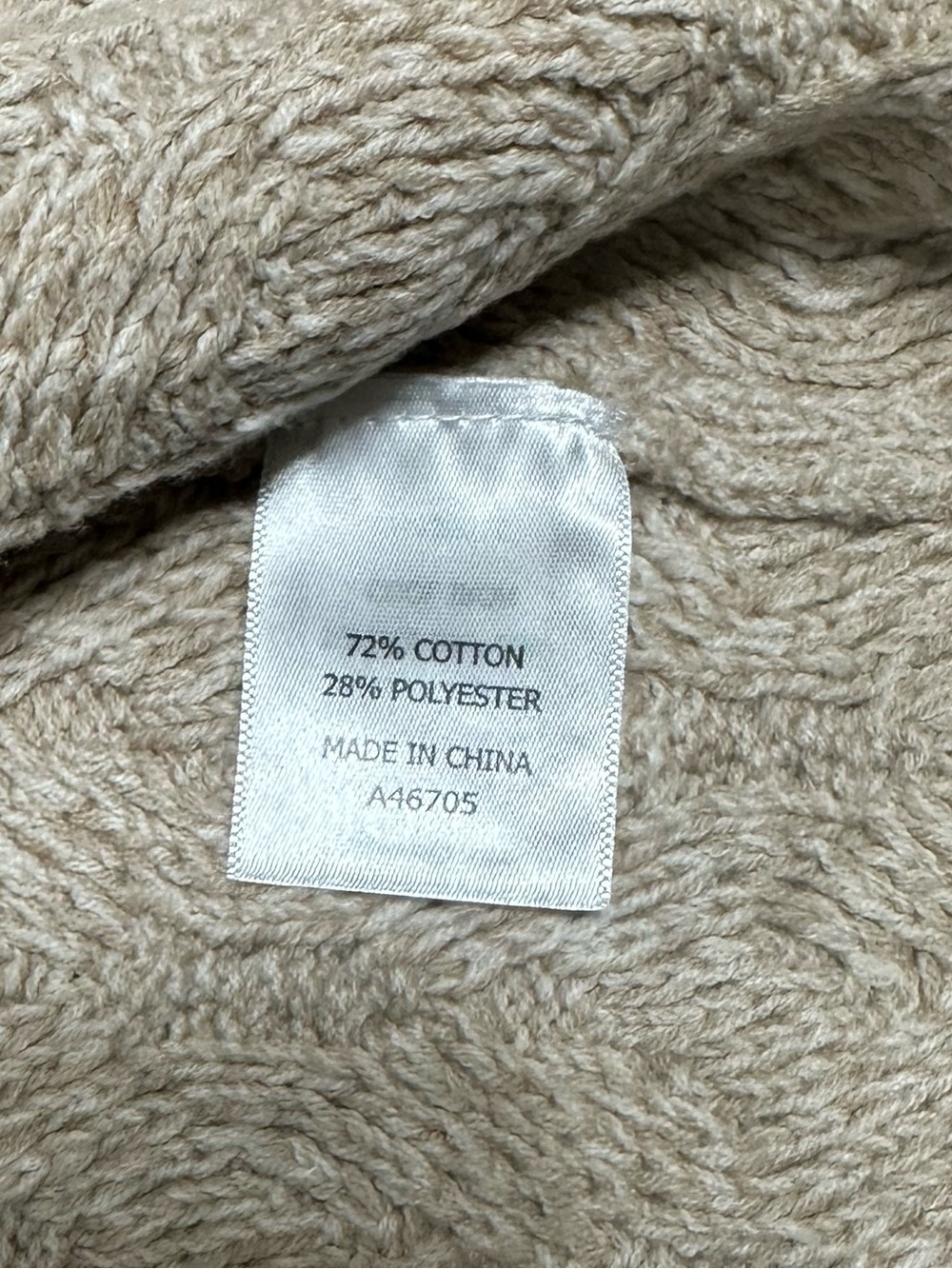 Appleseed's Beige Cable Knit Open-Front Cardigan Sz XL - Picture 6 of 9